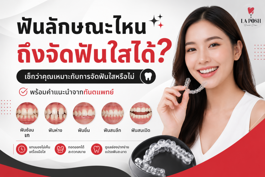 ฟันลักษณะไหนถึงจัดฟันใสได้? เช็กว่าคุณเหมาะกับการจัดฟันใสหรือไม่ 1 จัดฟันใส